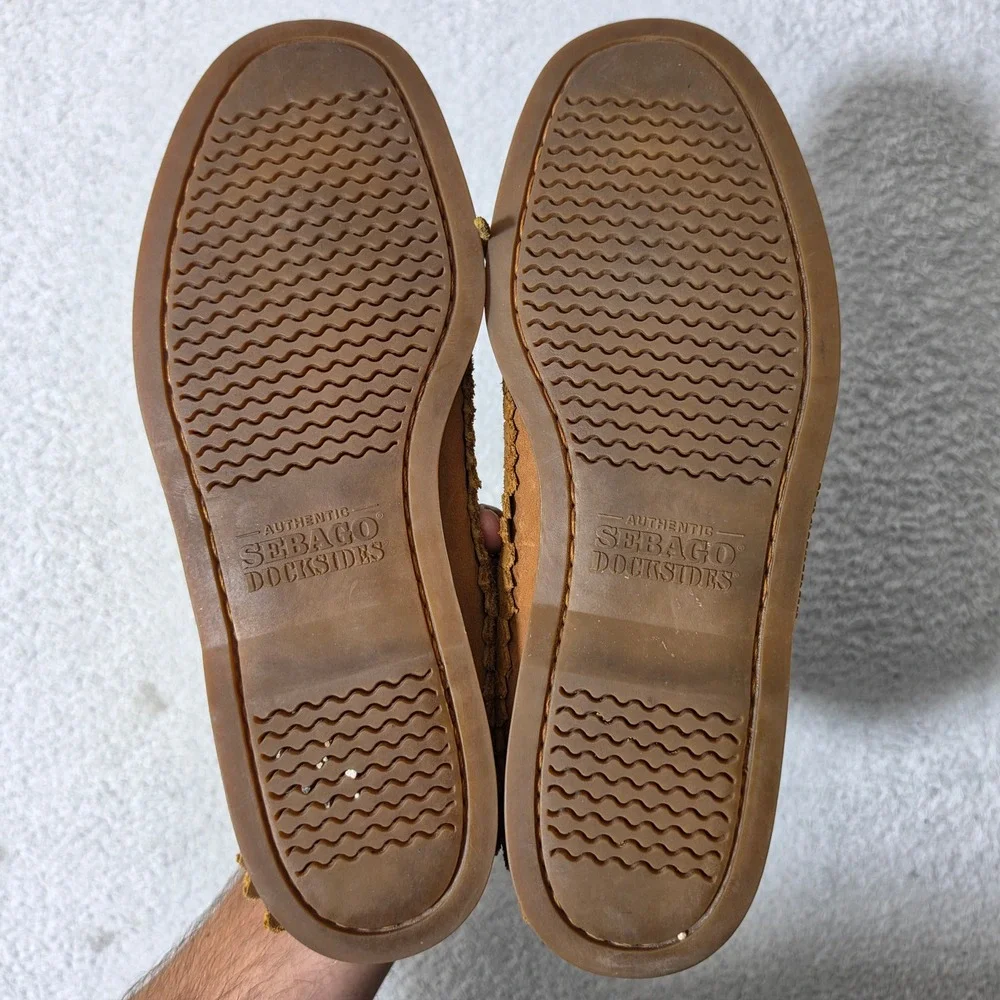 VTG Sebago Ronnie Fieg Mens 9.5 Boat Shoes Beige Suede Fringe Docksides Loafers